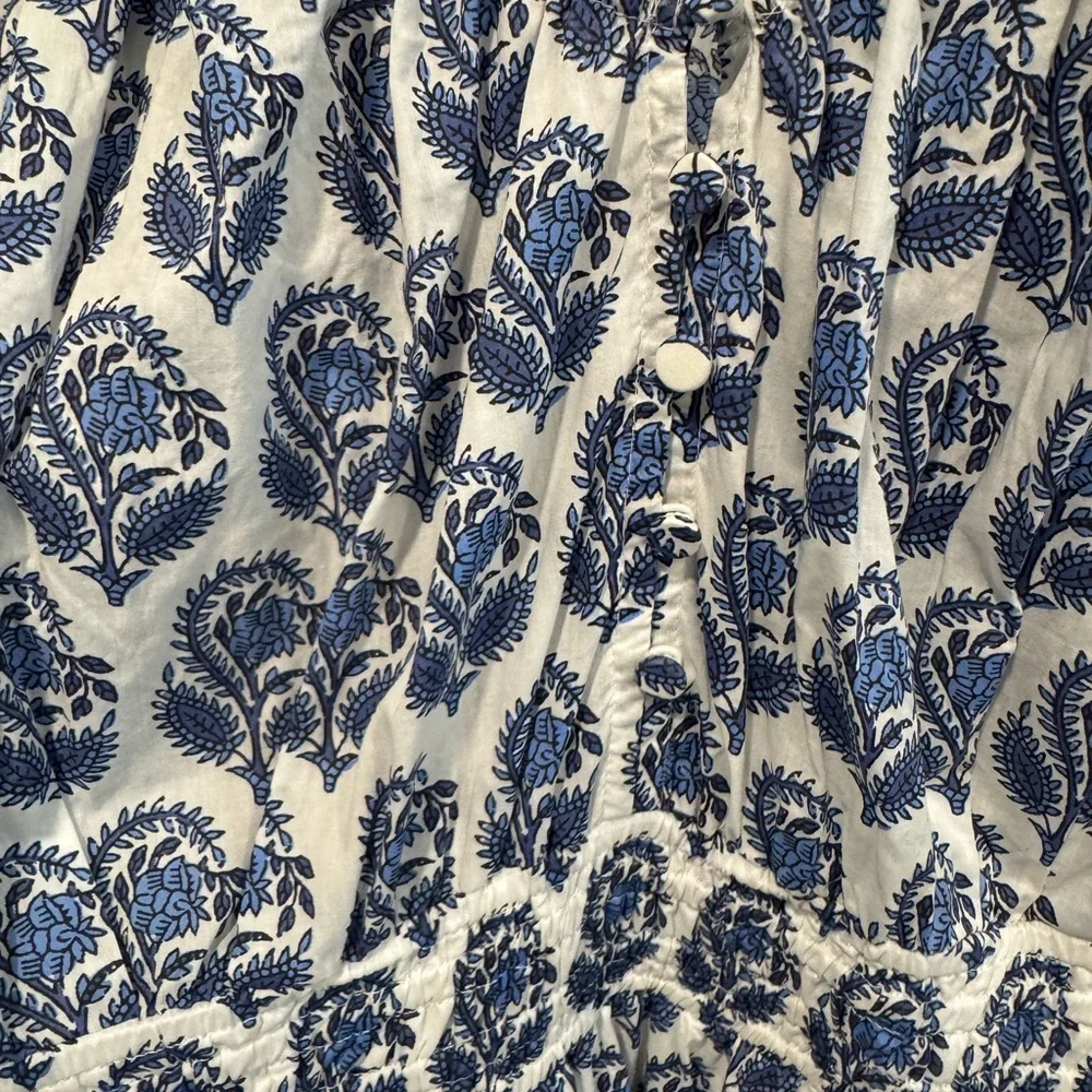 J. Crew Long Sleeve Dress in Blue and White Paisley EUC - Picture 5 of 6